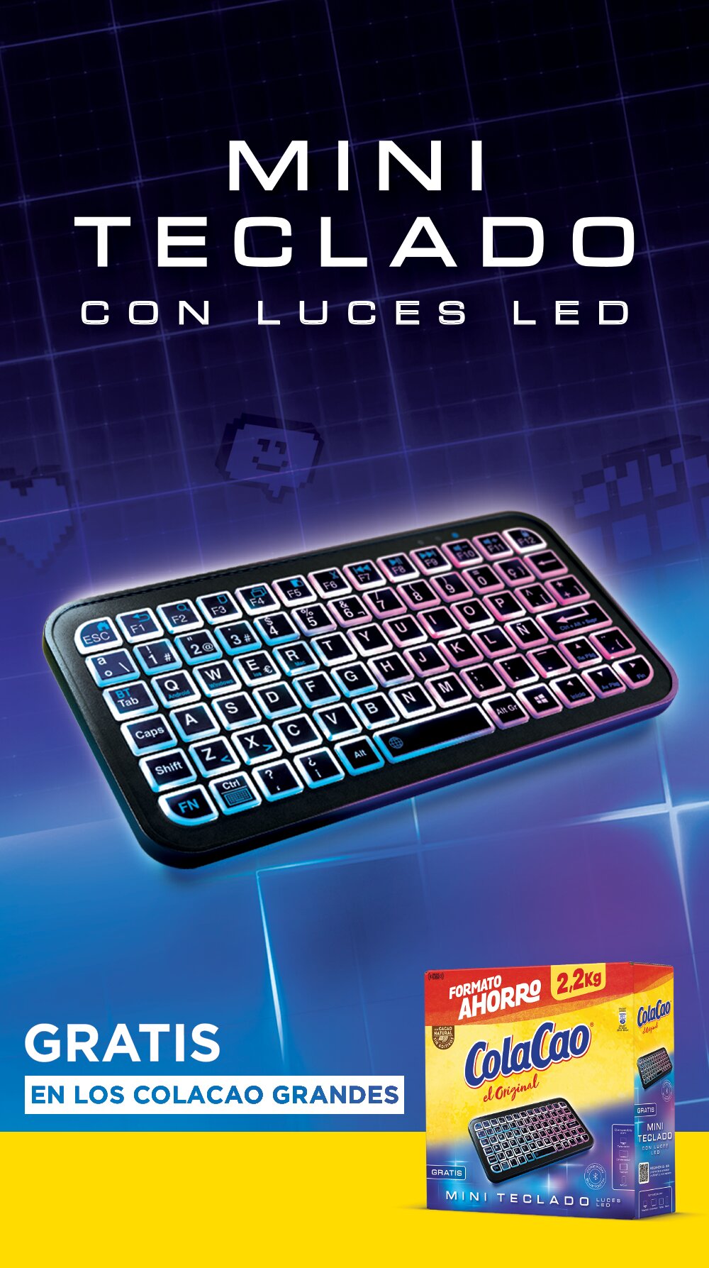 Mini teclado con luces LED gratis en los ColaCao Grandes