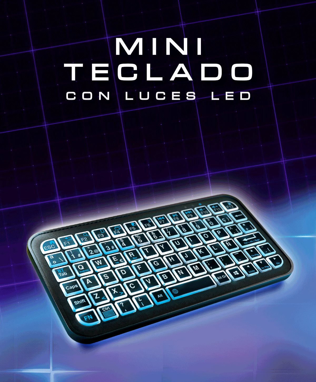 Mini teclado con luces LED